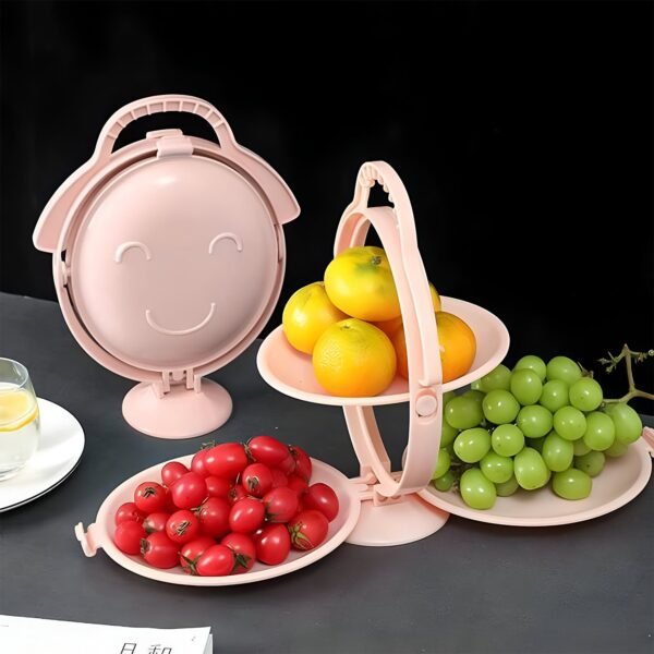3 layer foldable multi purpose snack, fruit & dessert serving stand (1 pc)