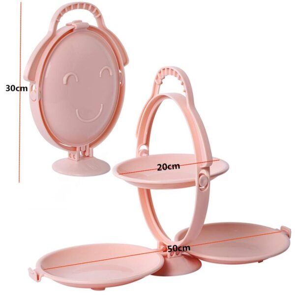 3 layer foldable multi purpose snack, fruit & dessert serving stand (1 pc)