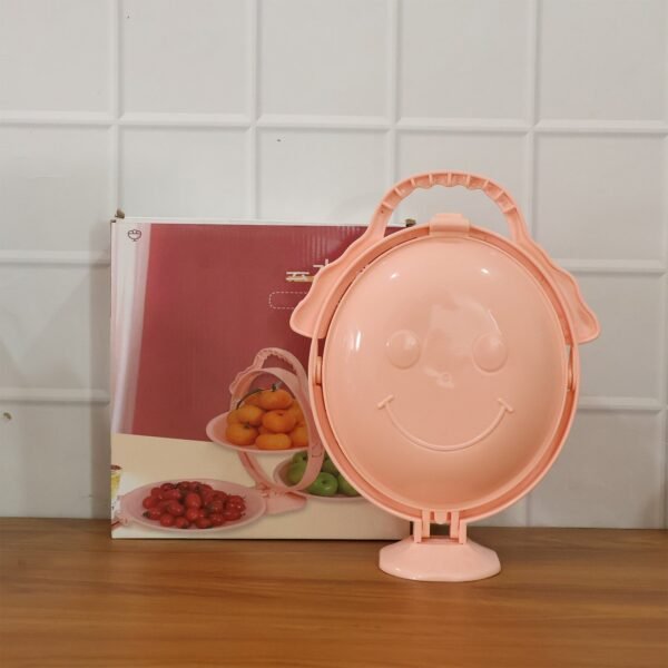 3 layer foldable multi purpose snack, fruit & dessert serving stand (1 pc)