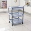 3 layer multipurpose kitchen storage basket rack