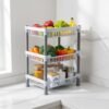 3 layer multipurpose kitchen storage basket rack
