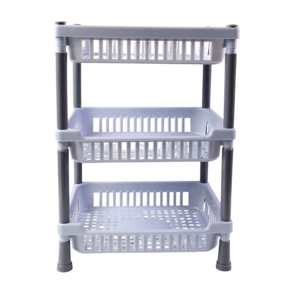3 layer multipurpose kitchen storage basket rack