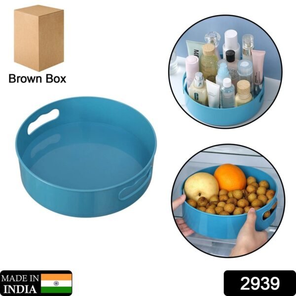 360Â° rotating kitchen organizer trolley for storage turntable tray with brown box