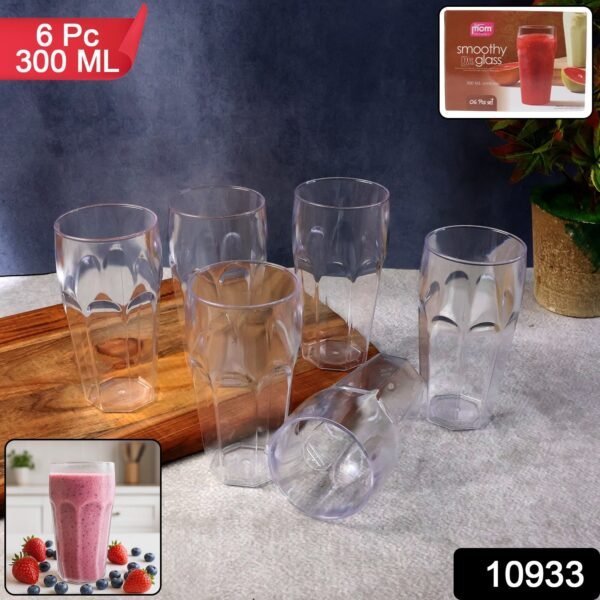 supermom transparent smoothy glass set (approx 300ml / 6 pc)