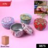 premium decorative mandala printed metal candle container (4 pc)