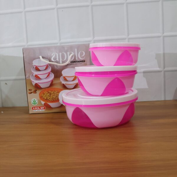 apple set of 3 plastic storage containers (1 pc) apple set of 3 plastic storage containers (1 pc)