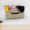 foldable storage box with lid and handles cotton linen organizer for nursery