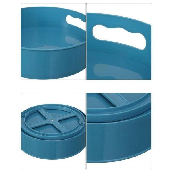 360Â° rotating kitchen organizer trolley for storage turntable tray with brown box