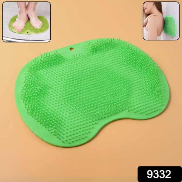 green silicone bath massage cushion â€“ suction cup exfoliating foot scrubber & mat