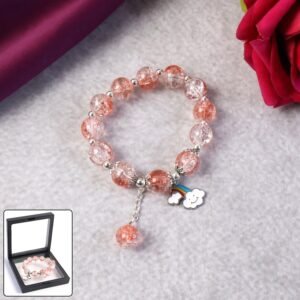 elegant crystal beaded charm bracelet