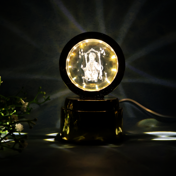 bajrang bali 3d crystal ball night light with led illumination (1 pc)