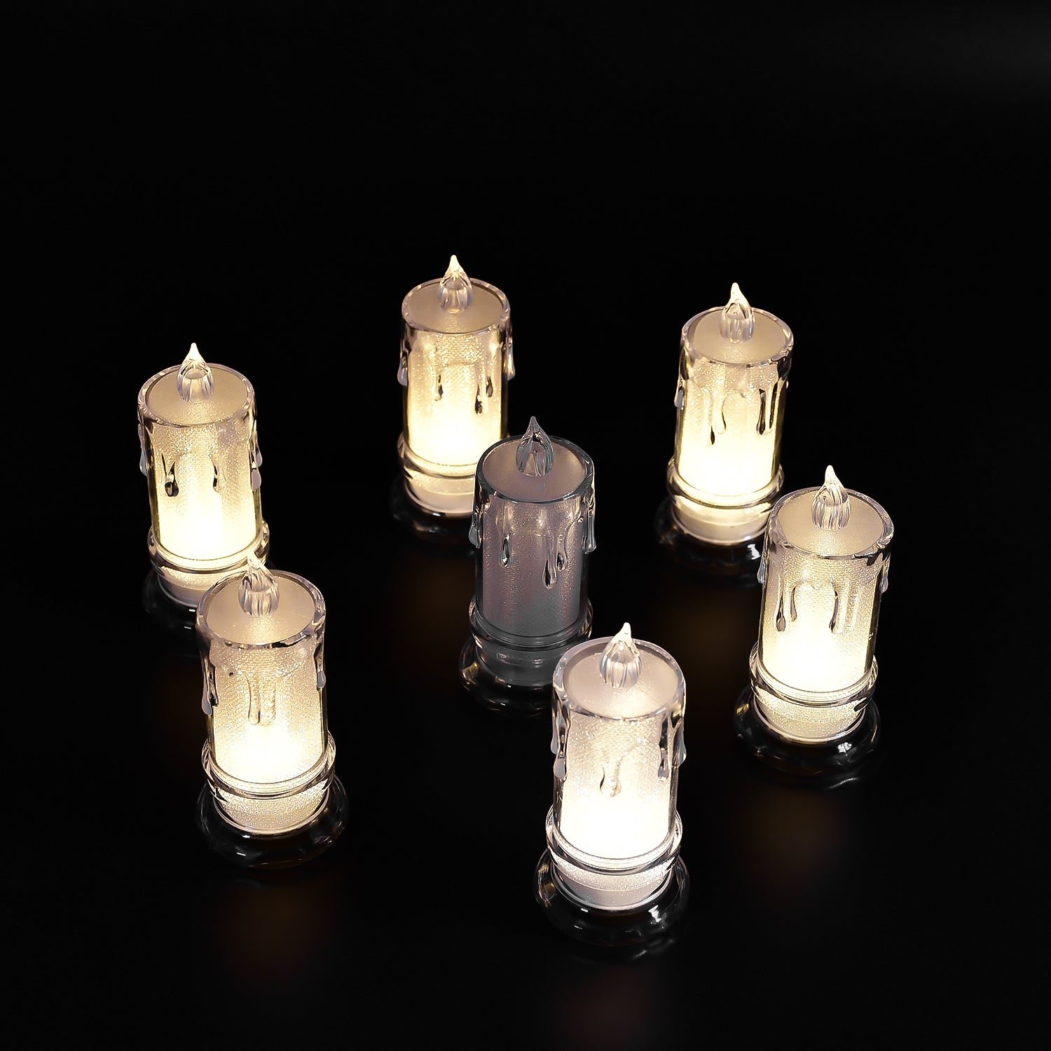 big flameless melted design candles set, diwali (12 pcs)
