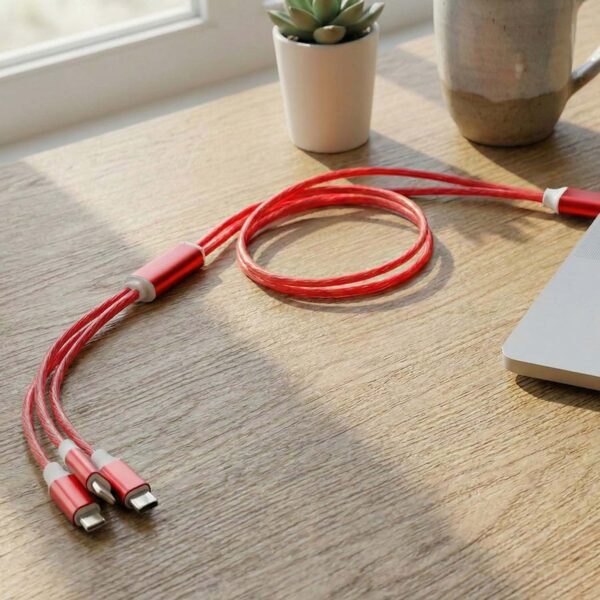 3 in 1 led glow fast charging cable (1 pc)