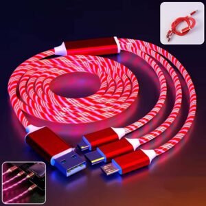 3 in 1 led glow fast charging cable (1 pc)