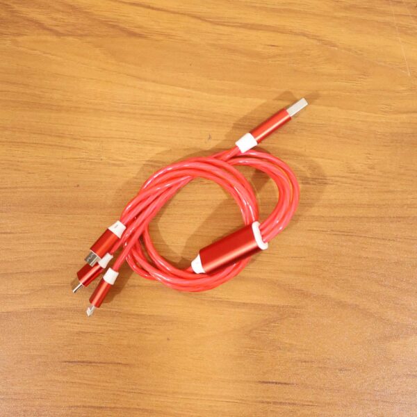 3 in 1 led glow fast charging cable (1 pc)
