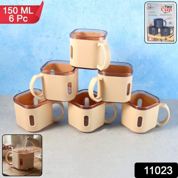 premium square shape tea cup set â€“ 6 piece (150 ml)