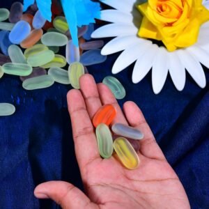 glass gem stone, flat round marbles pebbles for vase fillers, attractive pebbles for aquarium fish tank.