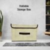 foldable storage box with lid and handles cotton linen organizer for nursery