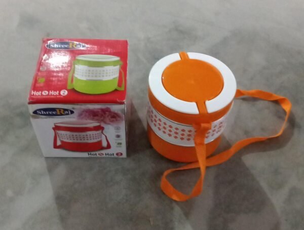 2layer adjustable insulated tiffin set of 1, blue 2 containers lunch box