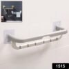 wall mounted double bar towel holder with hooks & adjustable folding shelf