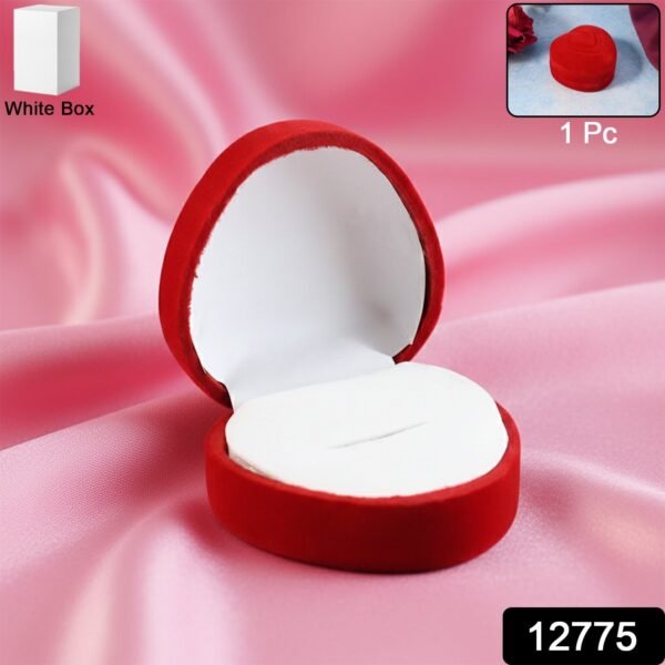 premium heart shaped velvet jewellery ring box (1 pc)