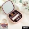 plastic jewelry storage box with built in mirror & multi section (1 pc)