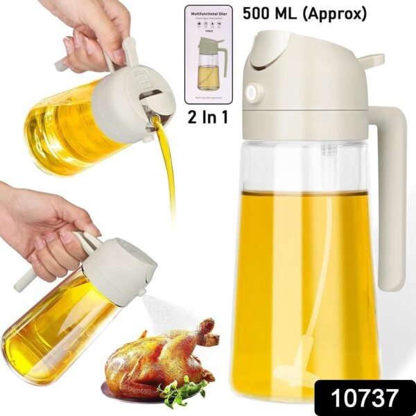 2 in 1 multi purpose glass oil dispenser bottle (500 ml approx)