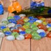 glass gem stone, flat round marbles pebbles