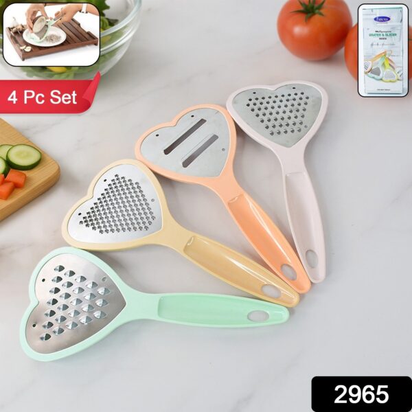 heart grater set and heart grater slicer used for grating and slicing of fruits, vegetables heart grater set and heart grater slicer used for grating and slicing of fruits, vegetables