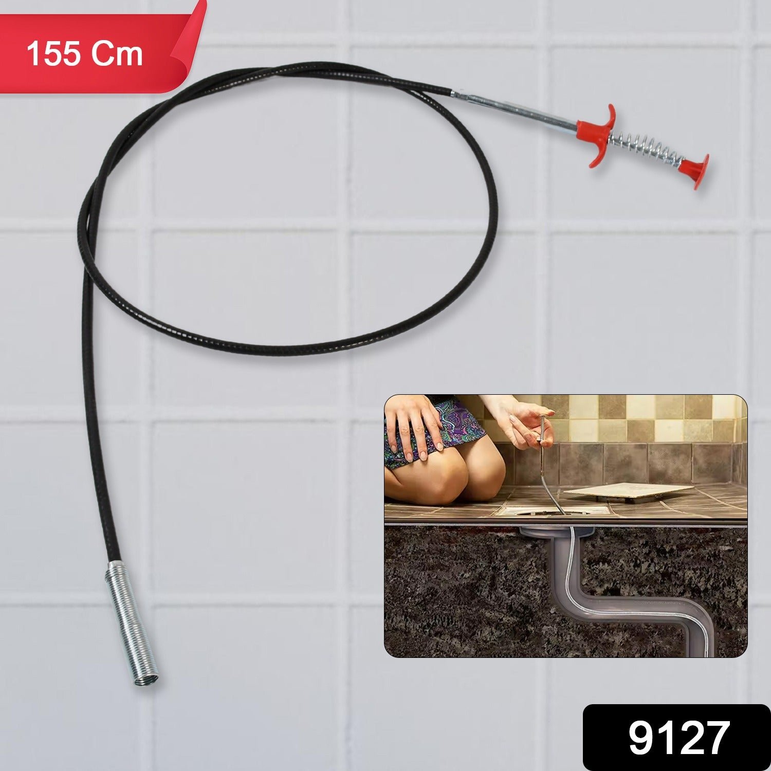 metal wire brush for kitchen sink & sewer cleaning (155 cm)