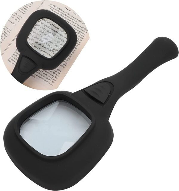 handheld led magnifying glass â€“ 6 lighted magnifier for reading & inspection