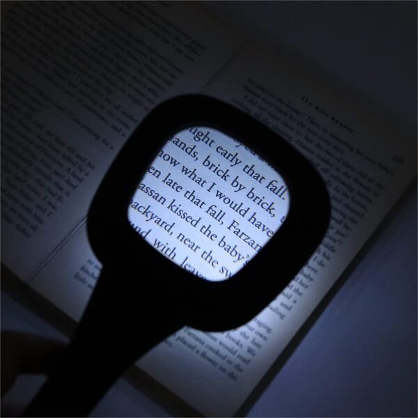handheld led magnifying glass â€“ 6 lighted magnifier for reading & inspection