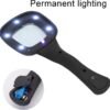 handheld led magnifying glass â€“ 6 lighted magnifier for reading & inspection