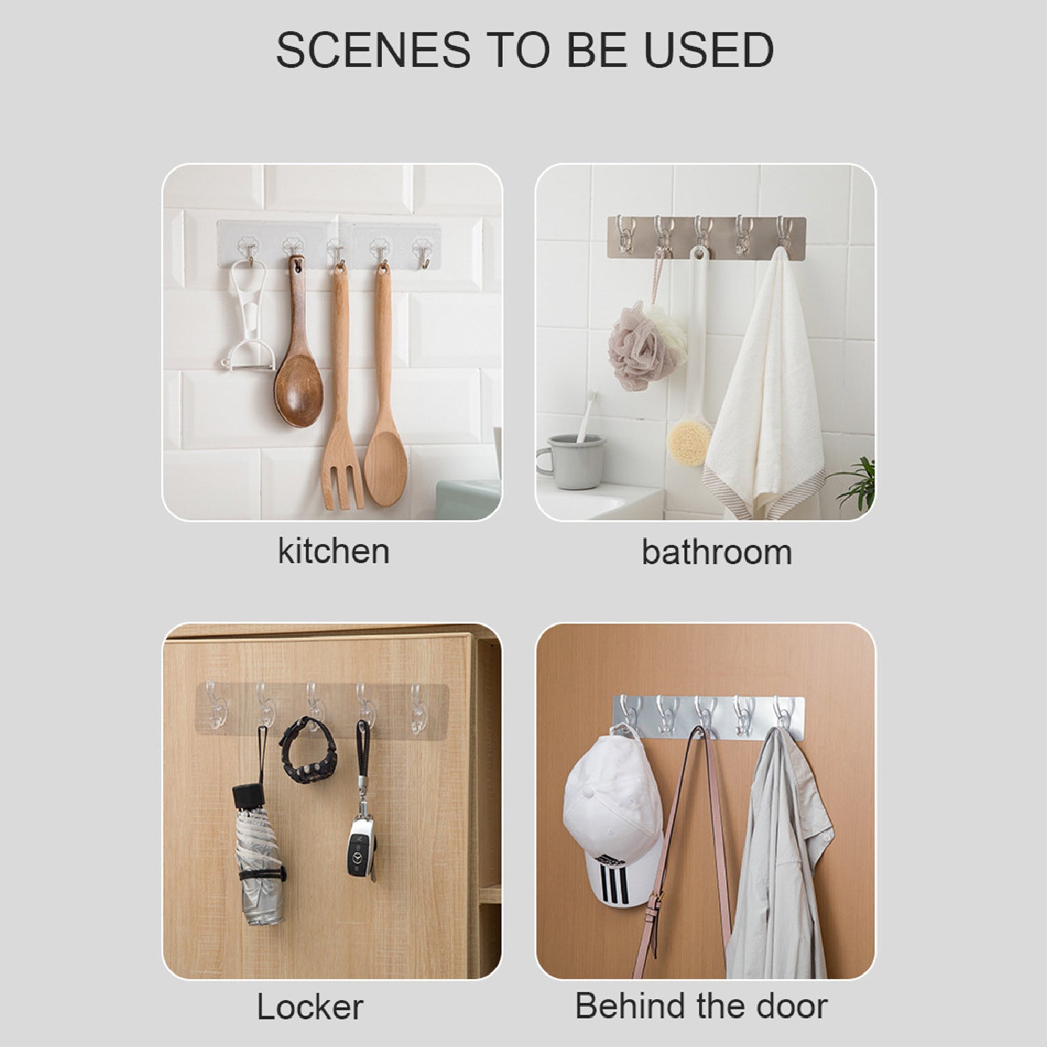 adhesive transparent heavy duty wall hook