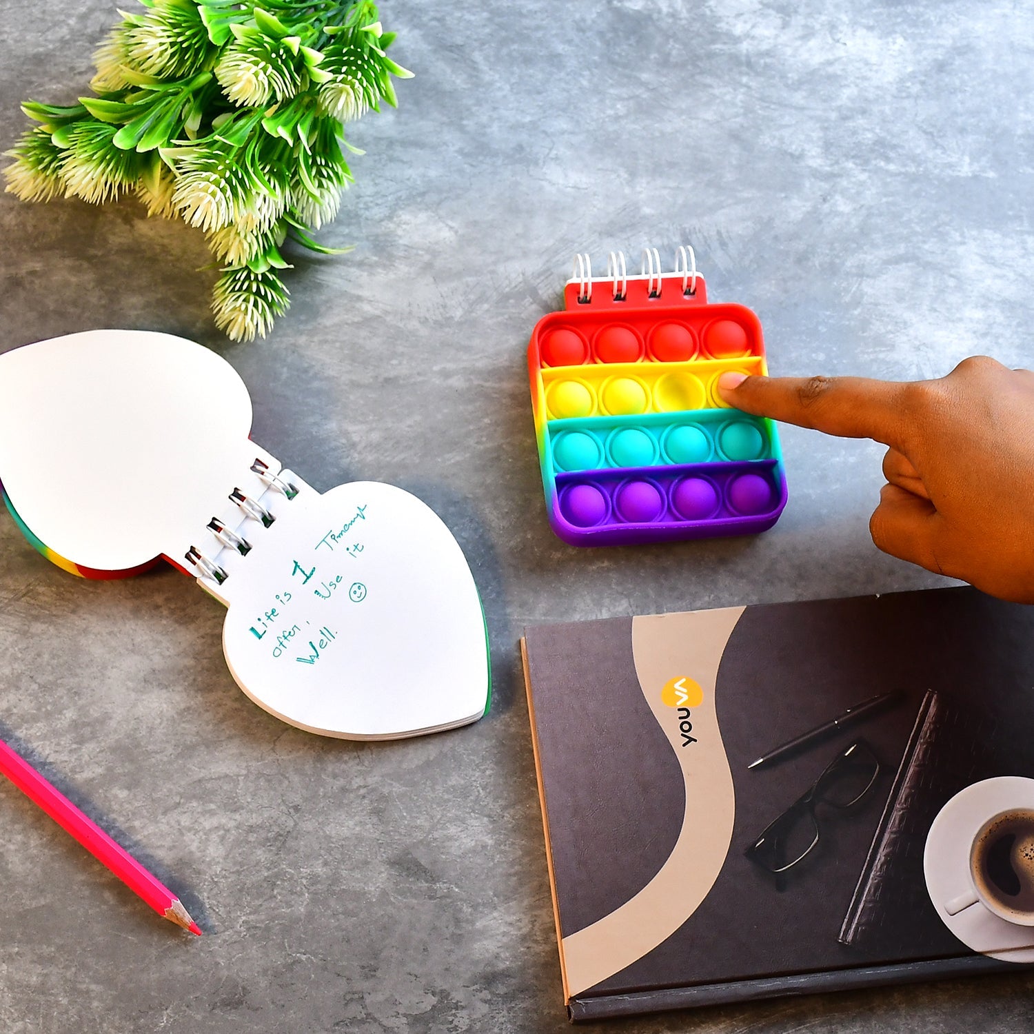 heart pattern fidget spiral notebook bubble push silicon toy school stationery heart pattern fidget spiral notebook bubble push silicon toy school stationery