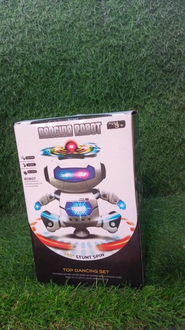 dancing robot with 3d lights and music.