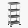 4 layer rolling storage cart with wheels set