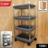 4 layer rolling storage cart with wheels set