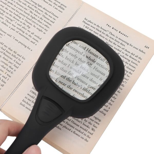 handheld led magnifying glass â€“ 6 lighted magnifier for reading & inspection