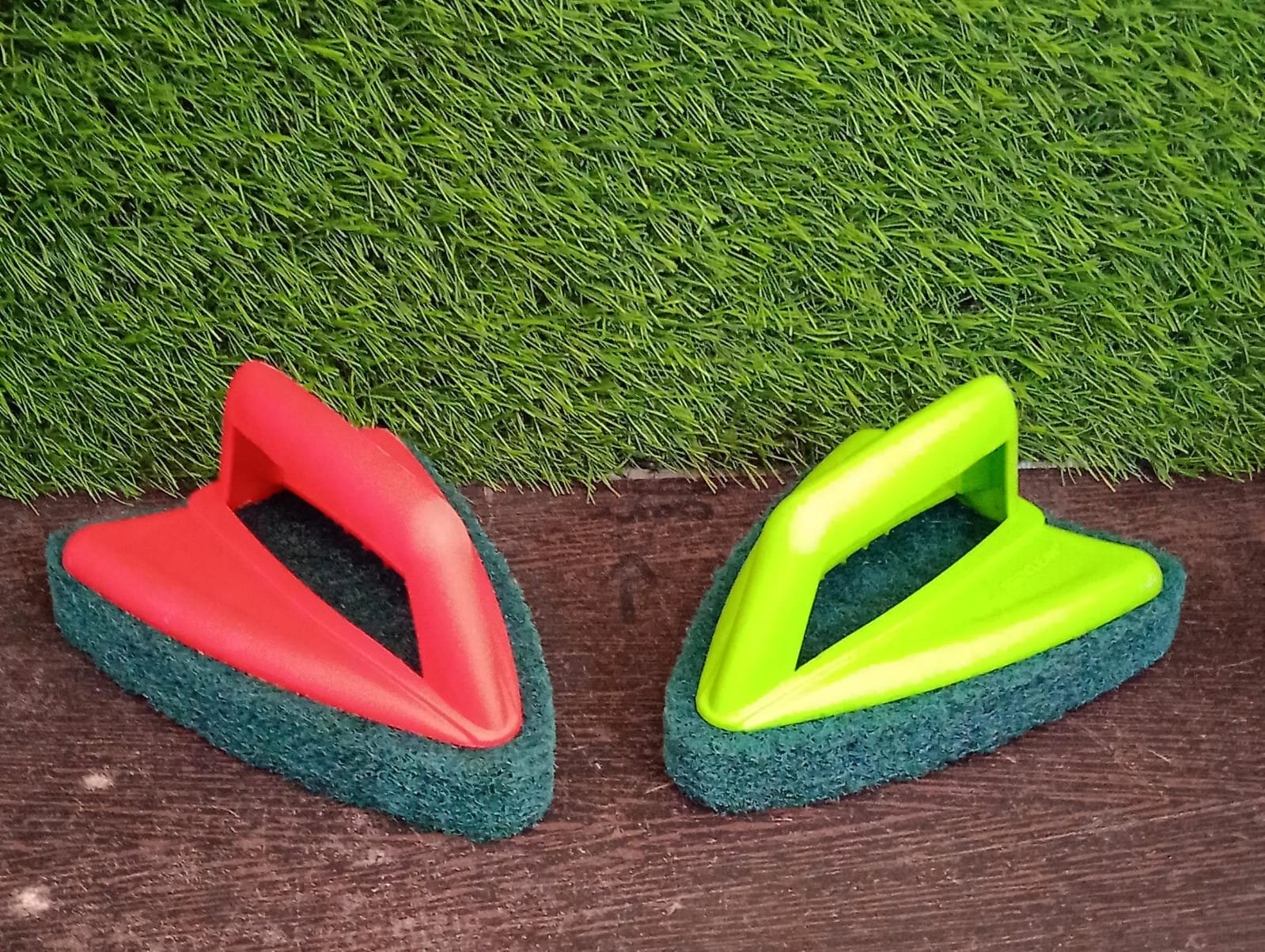 bathroom brush with abrasive scrubber for superior tile cleaning