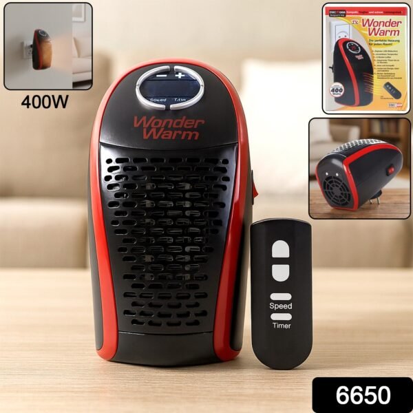 wonder warm 400w wall plug room heater with remote control (1 pc)