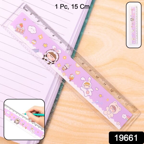 premium cute cartoon plastic ruler for kids (1 pc)