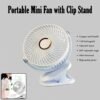 portable mini fan with clip stand (1 pc)