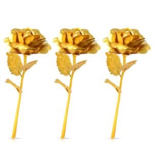b golden rose is perfect for decorating homes, offices, cafes (3 pc set)