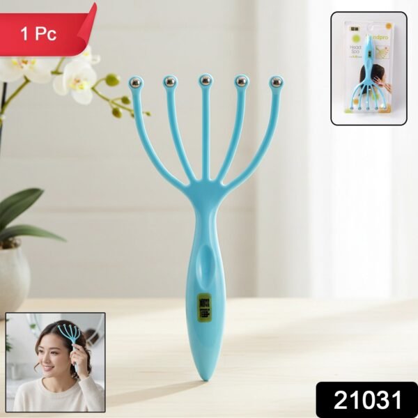 handheld five finger head massager with rolling ball tips (1 pc)