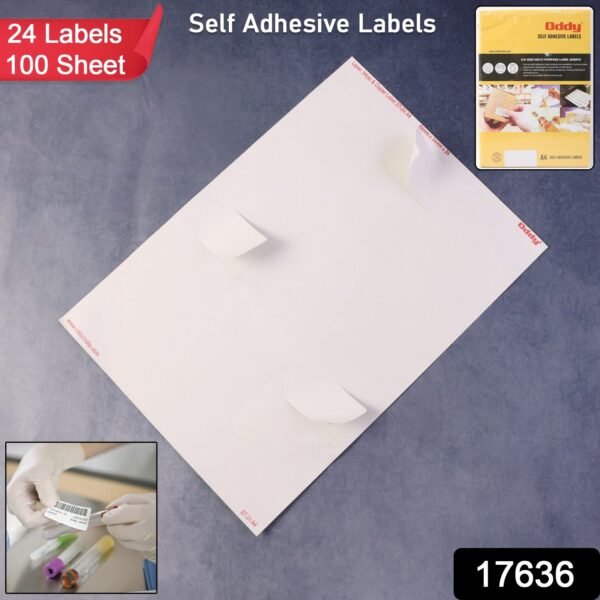 oddy self adhesive labels â€“ a4 sheets, 24 up per sheet (100 sheets, 2400 labels)