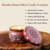 premium decorative mandala printed metal candle container (4 pc)