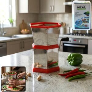 manual hexa style hand operated chilli cutter (1 pc) manual hexa style hand operated chilli cutter (1 pc)