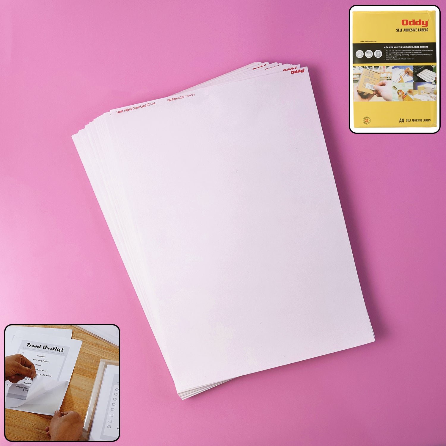 oddy self adhesive label sheets â€“ a4 full sheet labels (100 sheet)