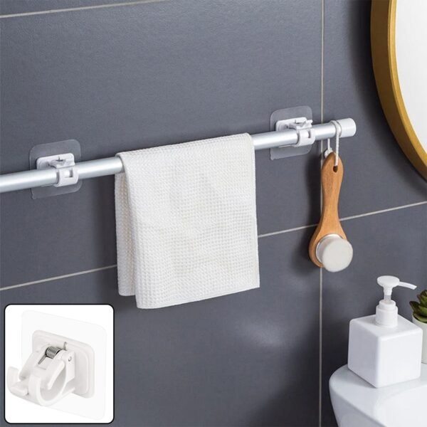multipurpose no drill wall mounted adhesive towel rod holder (1 pc)